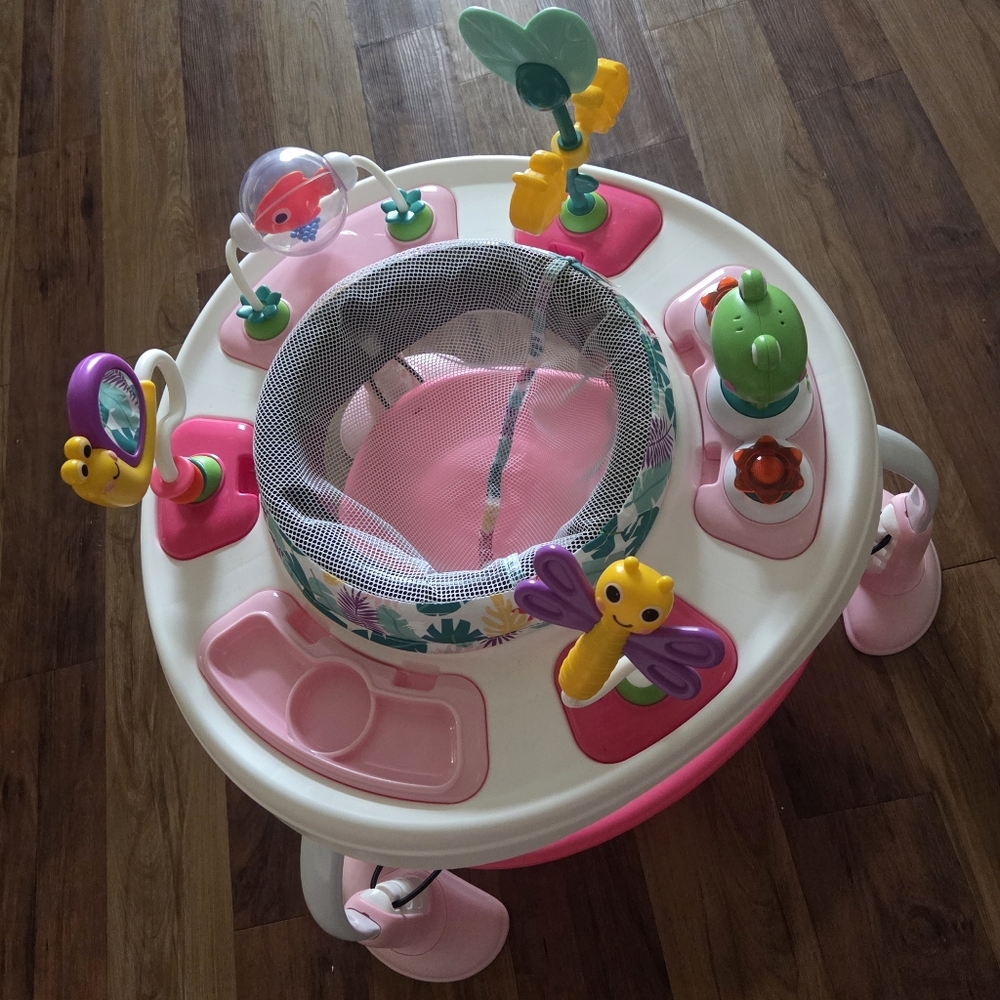 Baby Activity Center with Pink Play Seat and Interactive Toys